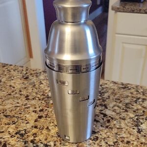 Oggi Dial A Drink Cocktail Shaker 34 Oz, Stainless EUC